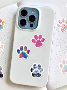 1 Roll/500 Dog Paw Print Rolls, Paw Print Graffiti Stickers, Cute Decorative Hand Account Book Phone Case Stickers, 500 Bright Animal Paw Print Stickers - Suitable For Students' Colorful Reward Stickers, Self-Adhesive Paper Stickers For Classroom And Home Office Decoration, Fun Learning Tools, Classroom Stickers, PVC Non Drying Adhesive