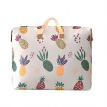 1pc Clothes Storage Travel Bag, Garment Blanket Organizer, Luggage Bag - Newly Upgraded Thicker Anti-Scratch & Anti-Puncture, Wider Reinforced Handle, Foldable Storage, Suitable For Home, Office, Travel, School, Etc. - Random Print Pattern - Print Pattern Placement Is Random