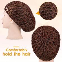 Thick Mesh Hair Nets For Adults - Black Breathable Night Caps, Unisex Crochet Hair Protector For Daily Use & Styling (Simple Fitted Design),Back To School,Travel Holiday Essentials,Hair Accessories For Women - Multicolor - View 11