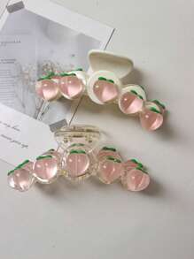 1pc Women's Transparent Pink Peach Cute Cartoon Hairclip, Suitable For Everyday Use Hair Claws Claw Clips Hair Clips Hair Jaw Clip Hair Clamps Hair Clutch Hair Catcher Clip