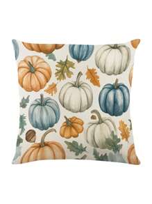 1pc Thanksgiving Tabletop Decoration Flag, Autumn Harvest Linen Tablecloth, Plaid Pumpkin Table Runner, Maple Leaf Table Runner, 1pc Table Runner, 4pcs Placemats, 1pc Cushion Cover, 3 Products To Choose From, Seasonal Home Decor For Indoor And Outdoor Party, Autumn Decoration, Thanksgiving Decoration, Room Decor