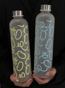 1000ml Artistic Graffiti Water Bottle With Stainless Steel Lid, Leakproof Gym Sports Cup, PC Large Capacity Drinkware For Fitness Travel | Unique Paint Design