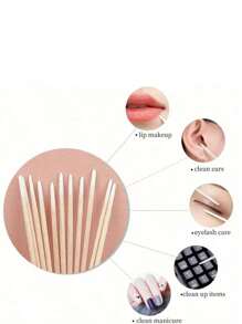 500Pcs Nails Wood Cleaning Swab Clean Sticks Bud Tip Wooden Head Cleaning Swab Clean Sticks Manicure Detail Corrector Nail Polish Remover Art Tool,Nail Supplies,Nail Tools,Nail Art Tools,Back To School,Nails,Nail Tools For Press On Nails