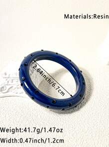 1 pieza Pulsera elástica ancha retro elegante y sexy, diseño asimétrico versátil de resina cuadrada y redonda, adecuada para uso diario, fiestas y banquetes