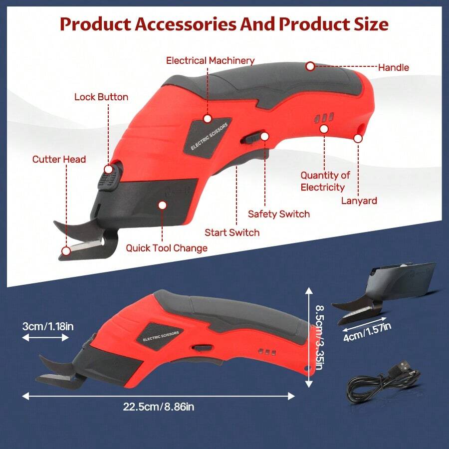Cordless Electric Scissors, Electric Cardboard Box Cutter, With 2 ...
