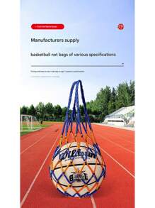 1 buc. Geantă de baschet din nailon durabilă, geantă portabilă de volei pentru fotbal, suport pentru minge sportivă pentru o singură minge, potrivită pentru articole sportive și accesorii pentru pungi de plasă, consumabile pentru jocuri mari pentru fanii fotbalului, consumabile pentru petreceri de fotbal, geantă de baschet, geantă groasă țesută, geantă de depozitare a mingii de baschet, geantă de baschet de mare capacitate, geantă de baschet pentru fotbal