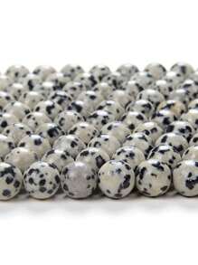 1 Strand Natural Dalmatian Jasper Round Beads Healing Energy Gemstone Loose Beads DIY Jewelry Making For Bracelet Necklace 4mm 6mm 8mm 10mm