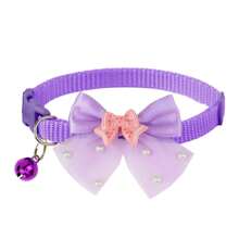 1 pièce ou 3 pièces/set Joli collier de chat/chien à clochette en forme de nœud papillon brillant, convient pour une utilisation quotidienne