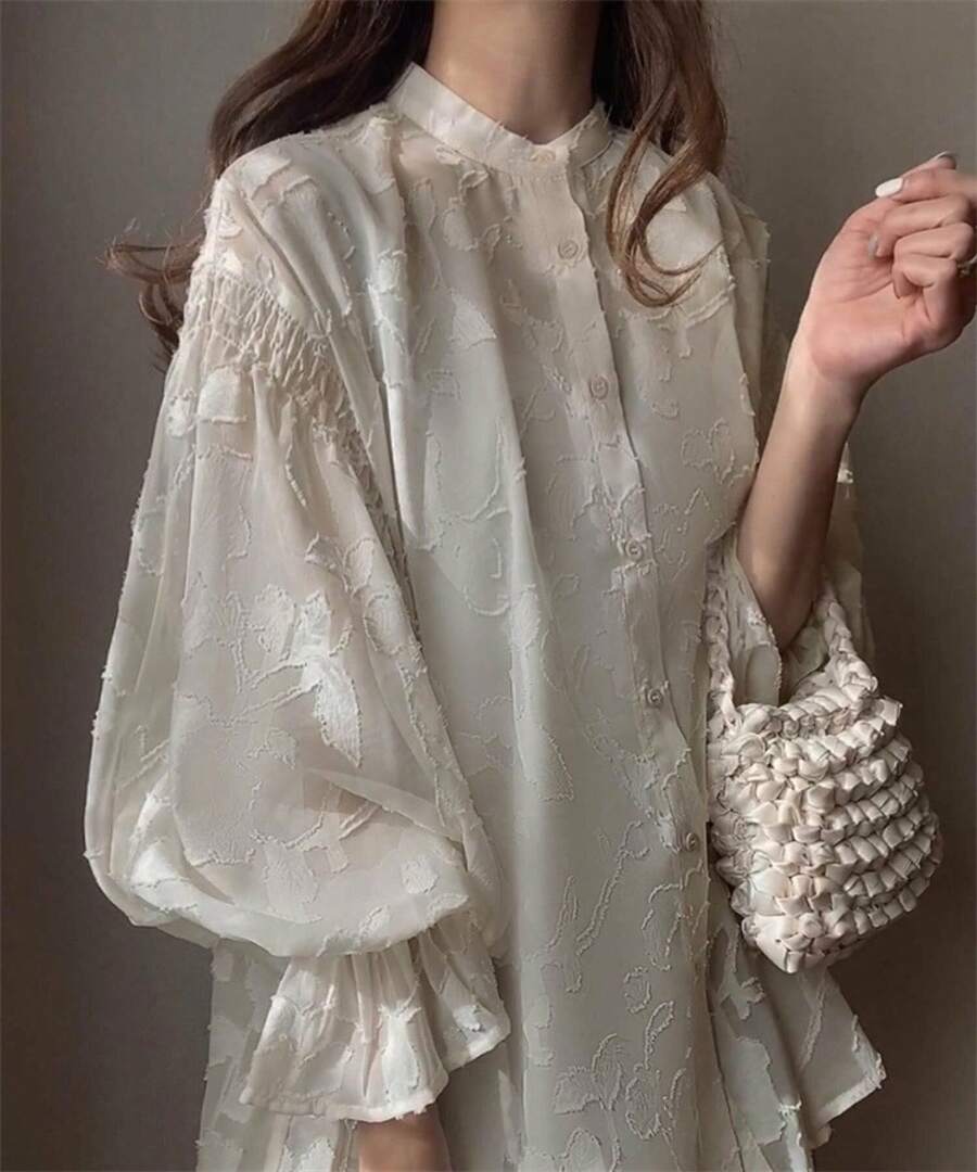 Women Blouses - Apricot - View 1