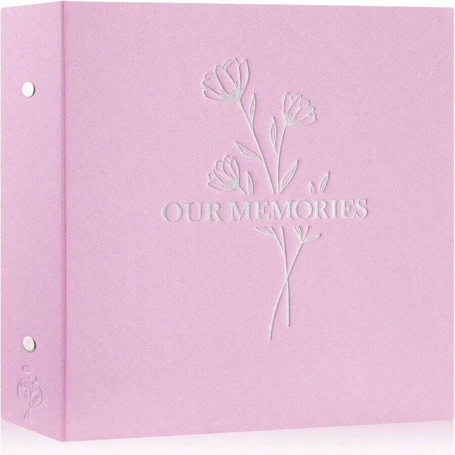 Lanpn Photo Album 4x6 1000 Pockets, Extra Large Big Capacity Linen OUR MEMORIES Hardcover Large Photo Book Photobook That Holds 1000 Vertical And Horizontal Pictures Pink - Hồng - Xem 1