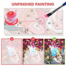 DIY Digital Oil Painting Kit For Adults, 40x50cm, Includes Paint And Brushes, Great For Stress Relief, Paint By Numbers, Handcraft Filling Numbers, Romantic Seaside Town Landscape Design, Room Decor Wall Craft, Mural, Beginner Painting, Ideal Gift For Friends (No Frame)