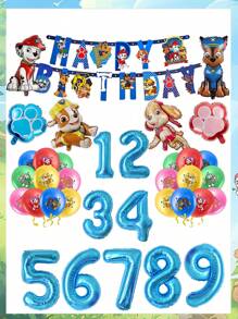 Paw Patrol Hund Patrouille Themenset mit Flaggen Luftballons für Paw Patrol Geburtstags Party Dekoration Raum Dekoration Schlafzimmer Dekoration Heim Dekoration Wand Dekoration Schul Dekoration Überraschung für Schlafsaal Dekoration Schulanfang