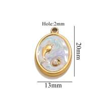 5 Pieces Stainless Steel Gold-Plated Ocean Element Pendant DIY Jewelry Making Accessories Suitable For Women's Gatherings, Beach Vacations, And Daily Wear