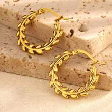 1 paire/3 paires de boucles d'oreilles en acier inoxydable pour femmes, design minimaliste, inaltérable, convient au marché transfrontalier UE/États-Unis