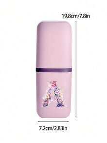 1个浪漫花卉字母A-Z便携式牙刷架，让您的牙刷保持清洁，方便携带！旅行牙刷架，便携式牙刷杯盖，适合旅行、露营、出差和上学，多功能牙刷杯，旅行洗漱杯，牙刷和洗漱用品收纳套装，简约洗漱收纳盒，旅行必备，浴室配件，家居用品和收纳。 - 粉色 - 查看 10