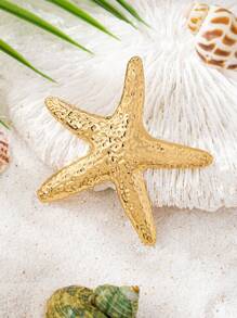 1 pièce Broche étoile de mer minimaliste, accessoire polyvalent pour femme pour les fêtes, les voyages, le port quotidien, cadeau d'été