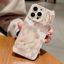 Una funda protectora de carcasa de teléfono móvil a prueba de terremotos y aceite con un diseño simple de patrón de flores, a prueba de golpes, mate y caída, adecuada para todas las series de teléfonos móviles , compatible  17/17 Pro/17 Pro Max/17 Air/ 16/16 Pro/16 Pro Max/16 Plus/ 15/15 Pro Max/15 Pro/15 Plus/ 14/14 Pro/14 Plus/14 Pro Max/ 13/13 Pro/13 Pro Max/12/12 Pro/12 Pro Max/11/11 Pro/11 Pro Max/XR/X/XS/XS Max, Moda novedosa para hombres y mujeres - Blanco 45-3 - Ver 3