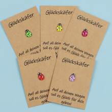 1 pièce/3 pièces/5 pièces Porte-clés mignon coccinelle, famille de coccinelles, matériau en métal, assorti avec une carte de poche inspirante allemande, cadeau de soutien, cadeau de remerciement, cadeau d'ami, convient pour l'anniversaire, le mariage, les vacances, la remise des diplômes, la fête, cadeau idéal, porte-clés coccinelle idéal pour accompagner les voyages - Multicolore - Voir 6