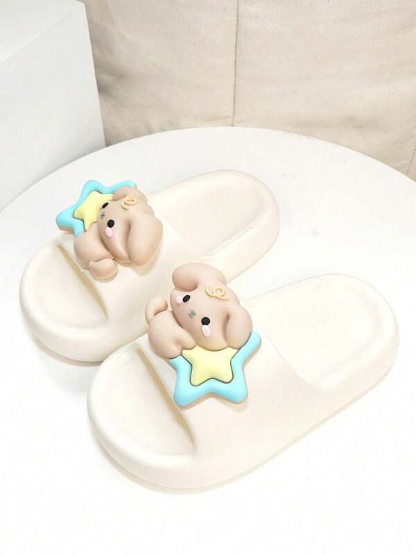 1 Pair Children's Rabbit Decor Soft Bottom Lightweight Comfortable Slippers