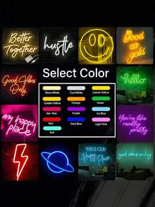 1pc Customized LED Neon Light Sign, Personalized Neon Sign Gift, Neon Name Sign, LED Neon Light Custom Sign, Customizable Neon Light Sign For Wedding Decor, Personalized Neon Light Sign Wedding Birthday Gift, Neon Light Logo Sign, Bedroom Neon Light Sign, Wall Decor, Home Decor - Multicolor - View 10