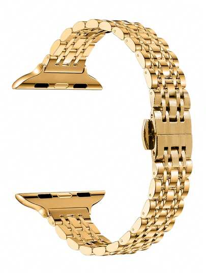 1 件窄款女士金色金属 表带适用于 Ultra 3/2/1 系列 SE/S10/S9/S8/S7/S5/S4/S3，14 毫米宽可拆卸 7 链金色金属表带，适合日常佩戴、派对、旅行、礼物，适用于 38/40/41/44/45/46/49 毫米智能手表配件