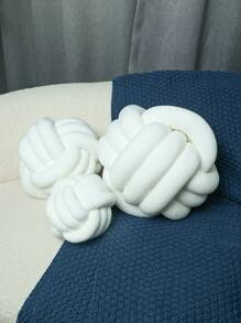 1 peça de almofada decorativa redonda com nó, almofada de bola de pelúcia feita à mão para decoração de sofá de quarto e casa