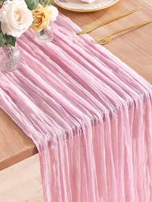 1/5 قطعة من طاولة الجري المزينة بالكشكشة من البوليستر الوردي الفاتح، مناسبة لحفلات التخرج والأعياد والأعراس وحفلات المناسبات المنزلية وأعياد الميلاد وأعياد الحمام وحفلات الزفاف، ديكور طاولة الولائم والحفلات - وردي فاتح - مشاهدة 8