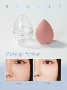 Dry Wet Use Beauty Egg,1pc Makeup Egg & 1pc Storage Box Soft&Touch Makeup Sponge For All Skin Type
