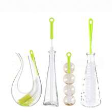 5 pièces Set de brosse de nettoyage de biberon bébé - Brosse à bouteille à long manche pour bouteilles à col étroit, en plastique durable, idéal pour la cuisine et l'extérieur, fournitures de nettoyage de cuisine essentielles