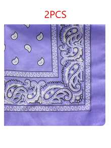 2 buah Syal Kasual Unisex Motif Paisley & Bunga dari Poliester, Ikat Kepala, Bandana, Sapu Tangan, Aksesori Pria, Aksesori Pria, Syal Pria - Syal persegi isi 2 rasa kacang mete - View 22