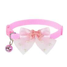 1 pièce ou 3 pièces/set Joli collier de chat/chien à clochette en forme de nœud papillon brillant, convient pour une utilisation quotidienne