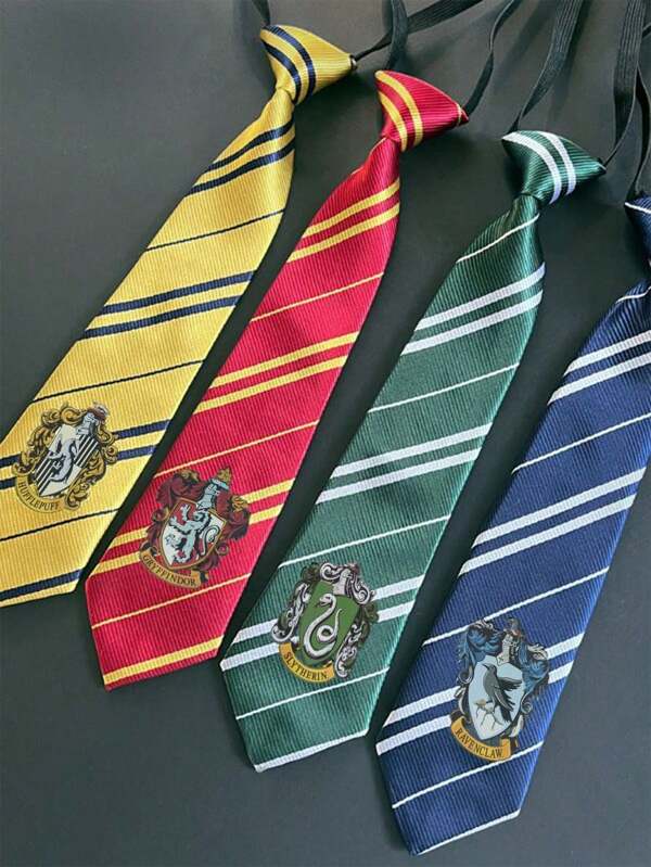 Harry Potter Harry Potter Official Authorized Tie, Hogwarts, Gryffindor, Slytherin, Ravenclau, Hufflepuff, Hand-Tied Badge, Striped Knitted Fashion Tie, Movie Merchandise, British College Style Party Outfit Props, Shirt Accessories, Creative Room Desktop Decorations, Birthday Surprises, Christmas And Halloween Gifts For Family And Friends, Harry Lovell Parent-Child Children's Tie, Suitable For Both Adults And Children