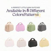 Maleta portátil, maleta pequeña, neceser multifuncional, neceser multiusos para cosméticos y cuidado de la piel, neceser de gran capacidad, equipaje portátil, caja de almacenamiento, organizador de artículos, maleta de viaje, mini maleta, neceser, bolso de mano, caja de almacenamiento, equipaje, neceser de viaje, resistente y duradero, tamaño pequeño, gran capacidad, con asa, buena calidad, adecuado para salir, viajar, acampar, viajes de negocios (blanco, gris, rosa, beige, verde, amarillo, morado, negro) - Blanco - Ver 10
