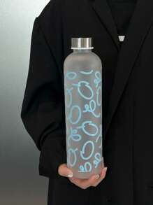 1000ml Artistic Graffiti Water Bottle With Stainless Steel Lid, Leakproof Gym Sports Cup, PC Large Capacity Drinkware For Fitness Travel | Unique Paint Design