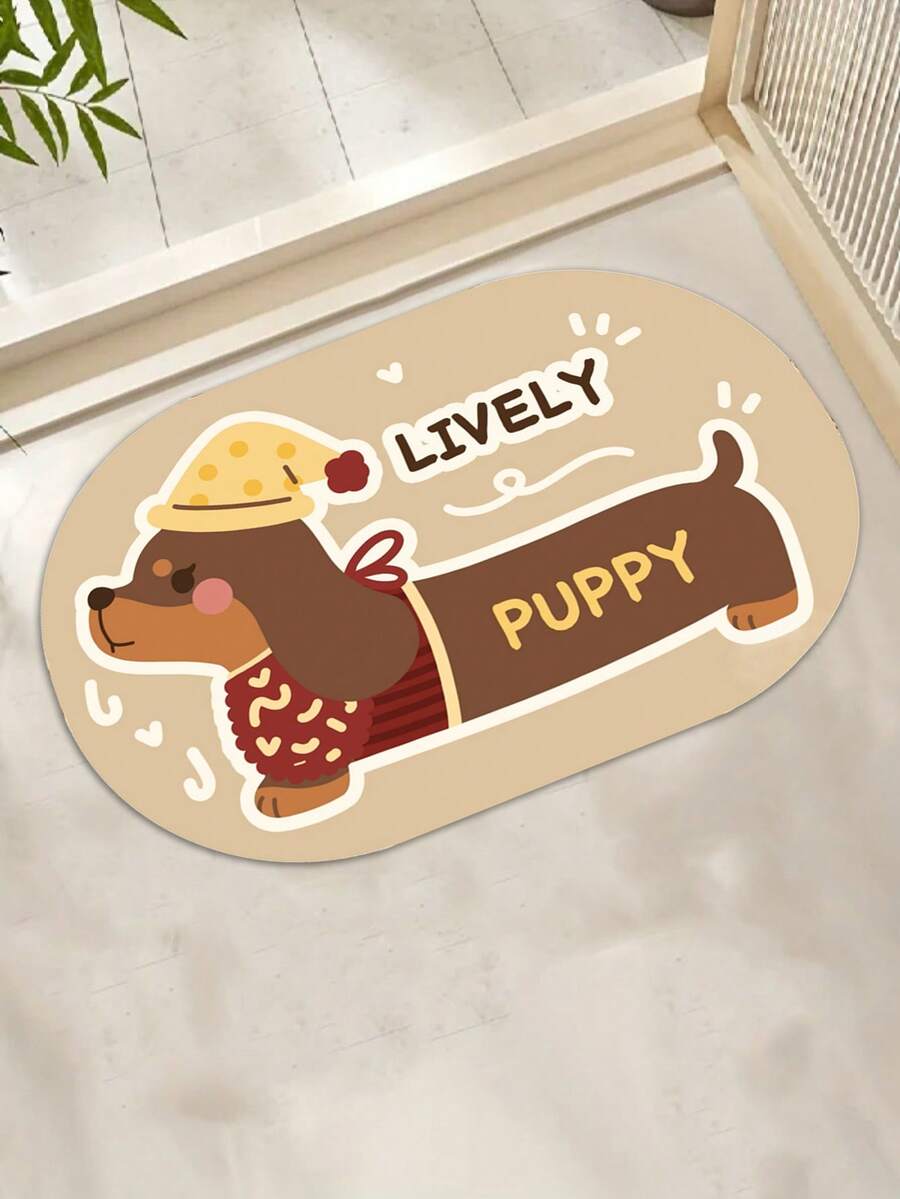 1 件卡通腊肠犬图案门垫、浴室垫、地毯、小地毯、门垫、地垫、户外门垫、迎宾垫、可洗地毯、吸水、前门垫、室内门垫、厨房垫