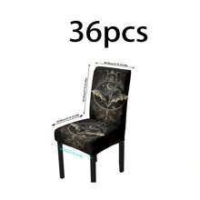 1/4/5/6/7/36 Stücke Halloween Serie Fledermaus Bedruckte Stuhlhussen / Stuhlhussen Set, geeignet für Innenraum Zuhause Restaurant, Hotel Moderne Tägliche Dekoration. Tischdecke geeignet für quadratische Tische, Elastische Stuhlhussen waschbar