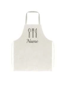 Customized Black Kitchen Cooking Apron, Modern Polyester Oil-Proof Apron, Black Kitchen Apron, Polyester Apron For Garden, Kitchen And Housework Perfe