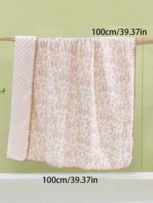 1 件梦幻森林图案婴儿保暖凸起圆点羊毛毯、幼儿园幼儿盖毯、成人办公室防风披肩、儿童汽车座椅套，四季皆宜 - 淺棕色 - 查看 4