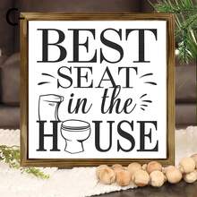 1 Biển gỗ, Biển gỗ phòng tắm & nhà vệ sinh theo phong cách đồng quê - Khung, Trang trí tường phòng tắm hài hước, Kích thước nhỏ, Phong cách cổ điển, Sử dụng đa mục đích, Không cần điện, Làm bằng gỗ, Nghệ thuật tường gỗ - Nhiều màu - Xem 6