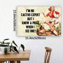 Framed I'm No Cactus Expect But I Know  When I See One Pin Up Girl Sexxy Enamel  TIN SIGN Wall Plaque - Framed - View 4
