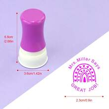 Customizable Personalized Name Round Teacher Encouragement Stamps - Suitable For Classroom Rewards And Office Use, Essential Tools For Teaching And Office Work.,Back To School,School Supplies,Multi-Functional,Ornamental,Reusable,Modern,Colorful,Cute,Vintage,Cartoon,Kawaii,Custom,Personalized,Unique,Customized,Workers,Clients,Students,For Business/Work/Office,For School,Office & School Supplies,Xmas Decoration,Solid Color Name Stamp