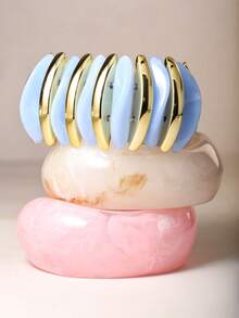 Bộ vòng tay hình học cổ điển bất đối xứng cao cấp & vòng tay tối giản thời trang – Phù hợp với mọi phụ nữ - Vòng tay hình học - Xem 3