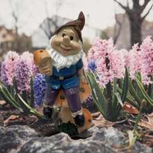 1 Stück Gartenfigur Zwerg & Pilz - lebhafte Harz Outdoor Dekoration mit Feenbeleuchtung, perfekt für Ostern und Heimdekoration, Outdoor Dekoration | Märchendesign | feine Handwerkskunst, Zwerg Dekoration