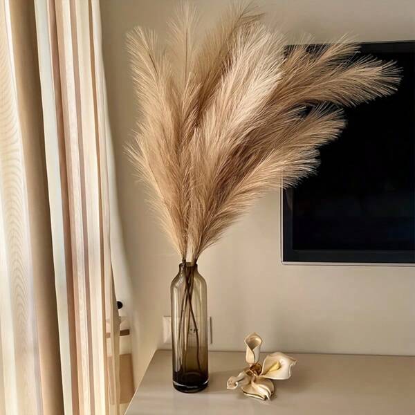 4 pezzi Erba della Pampa artificiale da 80 cm, grandi piante floreali finte per decorare vasi a terra, stanze, case, decorazioni bohémien, decorazioni autunnali