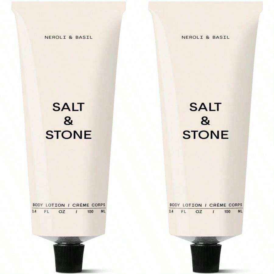 Loción corporal para mujeres y hombres Salt & Stone | Hidrata, nutre y suaviza la piel | Restaura la piel seca | De absorción rápida | Libre de crueldad y vegano (100 ml) (Sándalo y vetiver)