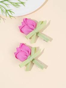 10pcs Girls Colorful Fabric Tulips Hair Clips,Alligator Clips Hairpins,Fashion Hair Accessories For Kids Toddlers Summer Gifts - Multicolor - View 6