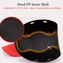 Casco de  de tela de red de alta visibilidad anti-colisión, gorra de trabajo, estilo de gorra de béisbol, protección para la cabeza, reparación - Negro - Ver 5