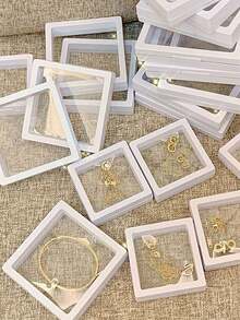 3件透明薄膜盒，耳环首饰收纳盒，便携式抗氧化PE薄膜耳夹项链礼盒，防尘抗氧化首饰盒，PE薄膜首饰收纳，戒指、耳环、手链包装盒 - 彩色 - 查看 2