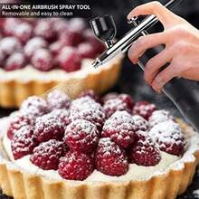 Airbrush Kit With Compressor - 48PSI High-Pressure, Non-Clogging Air Brush Set Cordless Rechargeable With 0.25mm Nozzle And Cleaning Brush For Nail Art, Makeup, Painting, And Cake Decorating - 黑色噴槍 - 查看 6