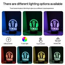 1 peça de luz noturna para fones de ouvido 3D para jogos - alimentação USB, controle por toque, gradiente de 7 cores, design "Estou jogando, não consigo ouvir você", ideal para decoração de sala de jogos ou quarto, presente perfeito para jogadores, iluminação para sala de jogos, decoração moderna para sala de jogos, iluminação LED criativa